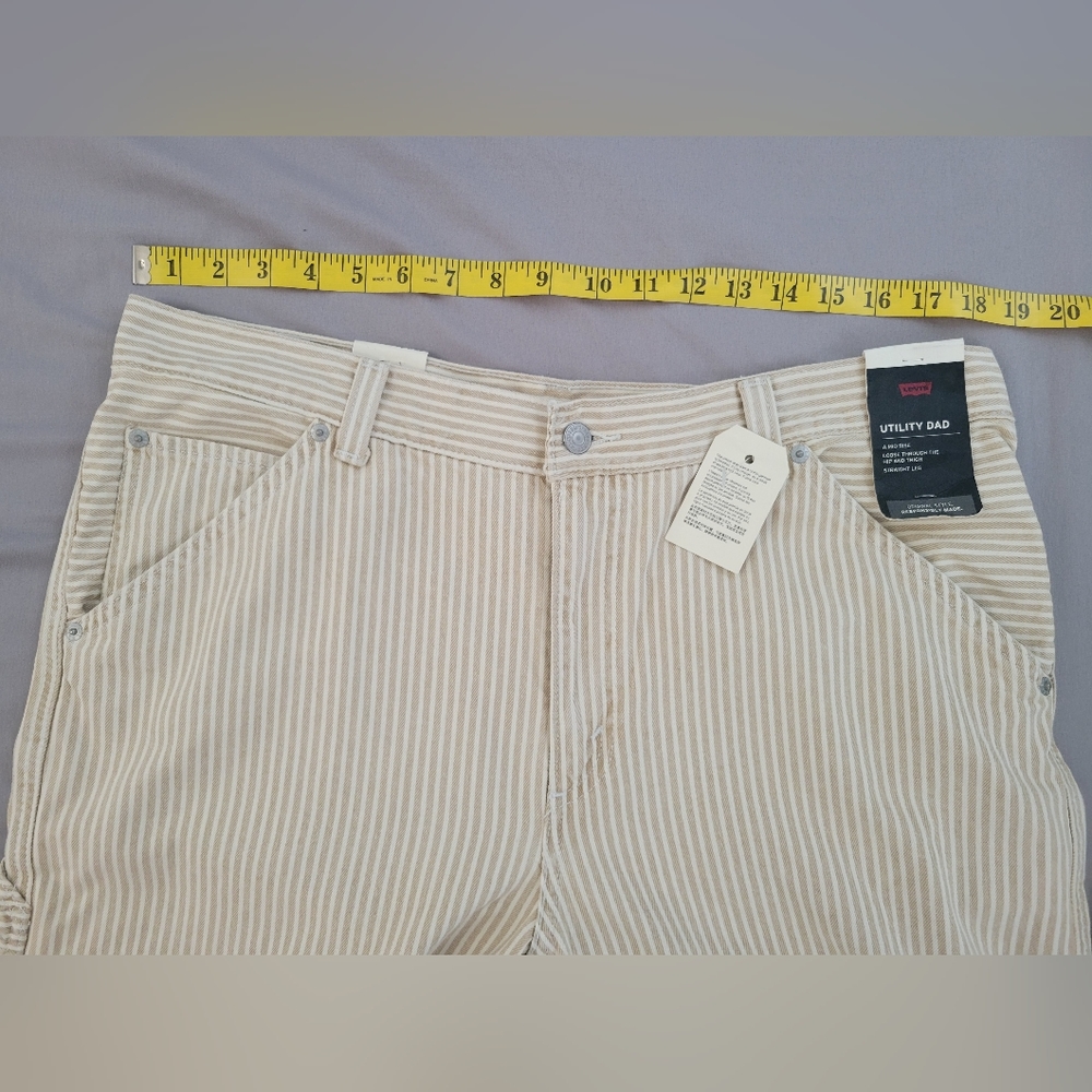 Levi's Premium DAD UTILITY PANTS Jeans Striped/ Size 32x30 - Picture 8 of 15